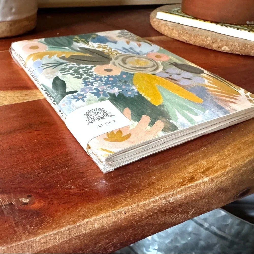 NEW Rifle Paper Co. Luisa Floral and Gold Patterned Pocket Mini Notebook Set